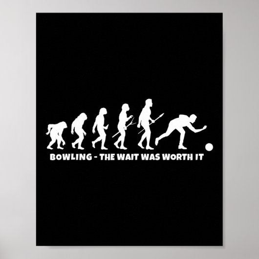 Bowling Evolutie - Grappige Bowler En Retro Bowlin Poster (Voorkant)