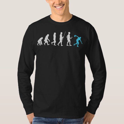 Bowling Evolutie van Man Bowler Lucky Bowling T-shirt (Voorkant)