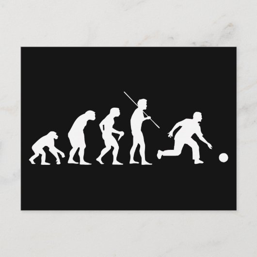 Bowling Evolution van Man naar Bowler Briefkaart (Voorkant)