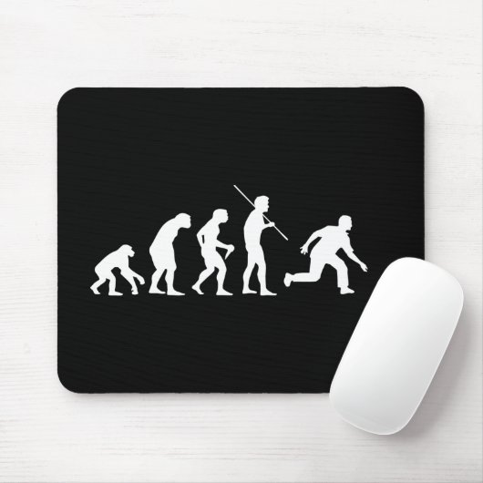 Bowling Evolution van Man naar Bowler Muismat (Met muis)