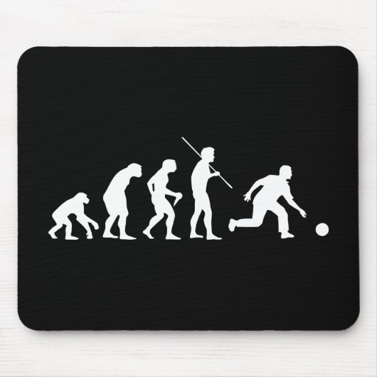 Bowling Evolution van Man naar Bowler Muismat (Voorkant)