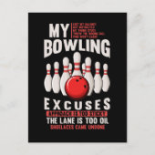 Bowling Excuses Funny Bowler Humor Briefkaart (Voorkant)