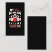 Bowling Excuses Funny Bowler Humor Visitekaartje (Voorkant / Achterkant)