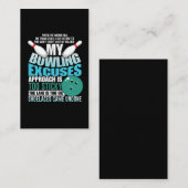 Bowling Exuses Funny Bowling Ball Strike Sport Visitekaartje (Voorkant / Achterkant)