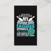 Bowling Exuses Funny Bowling Ball Strike Sport Visitekaartje (Voorkant)