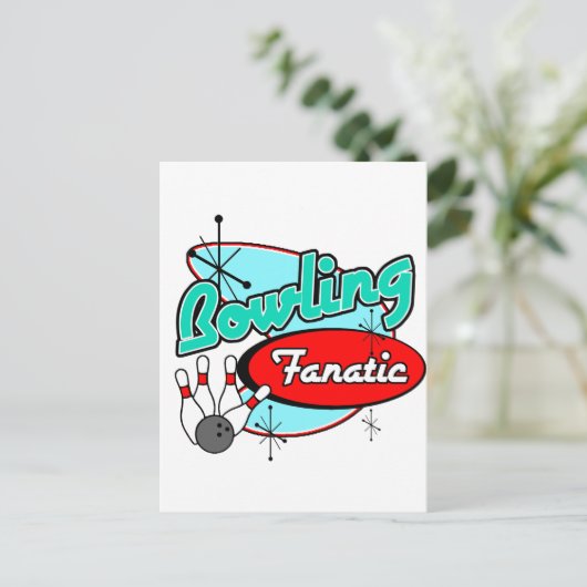 Bowling Fanatic Briefkaart (Staand voorkant)