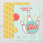 Bowling Feest Uitnodiging (Voorkant / Achterkant)