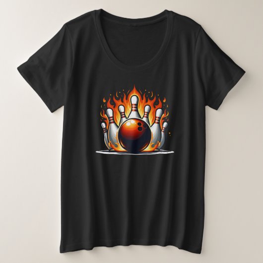 Bowling Fire Grote Maat T-shirt (Design voorkant)