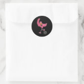 Bowling Flamingo 1 Ronde Sticker (Tas)