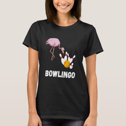Bowling Flamingo Bowling Pins Bowler Strike Bowlin T-shirt (Voorkant)