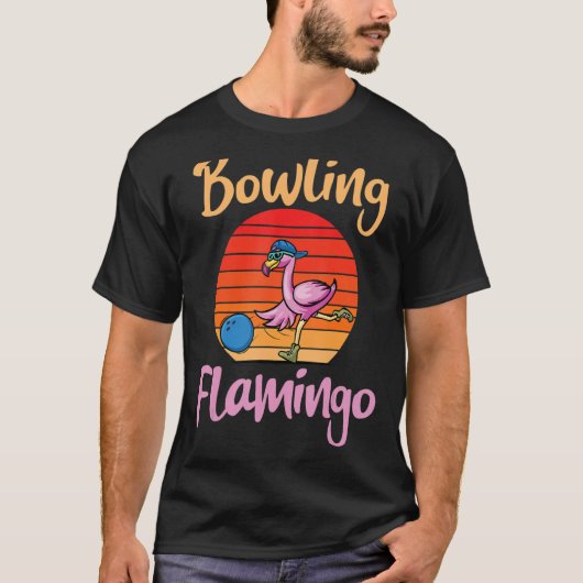  Bowling Flamingo Shorebird Animal T-shirt (Voorkant)