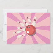 Bowling Foto Strike Fun Bowl Roze Meisjes Verjaard Kaart (Achterkant)