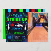 Bowling foto uitnodiging (Voorkant / Achterkant)