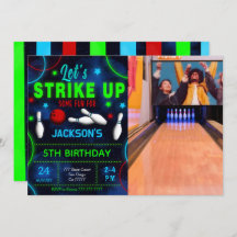 Bowling foto uitnodiging