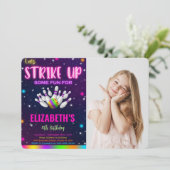 Bowling-foto uitnodiging (Staand voorkant)