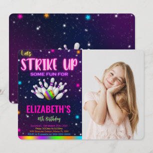 Bowling foto uitnodiging