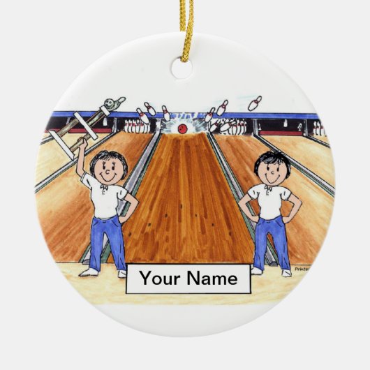 Bowling Friends - Vrouw & Vrouw Keramisch Ornament (Voorkant)