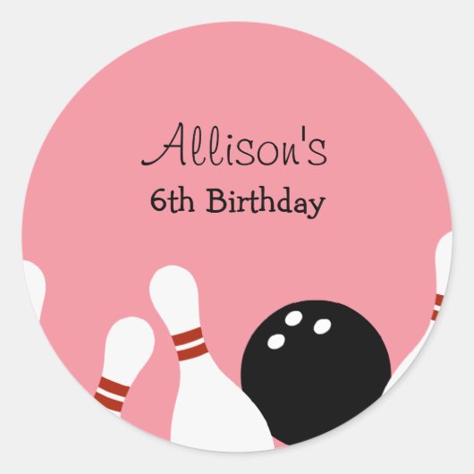 Bowling Fun Favor Stickers (Voorkant)