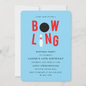 Bowling Fun Kind's verjaardagsfeestje Invitation_b Kaart (Voorkant)