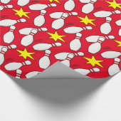 Bowling Fun, Pins en Stars Cadeaupapier (Hoek)