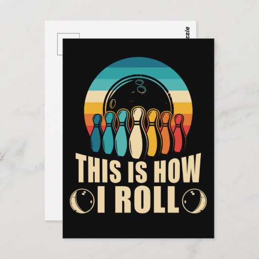 Bowling Fun Strike Lover Retro Briefkaart (Voorkant / Achterkant)