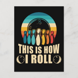 Bowling Fun Strike Lover Retro Briefkaart