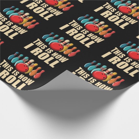 Bowling Fun Strike Lover Retro Cadeaupapier (Hoek)