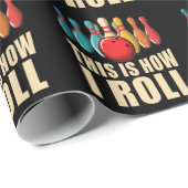 Bowling Fun Strike Lover Retro Cadeaupapier (Rol Hoek)