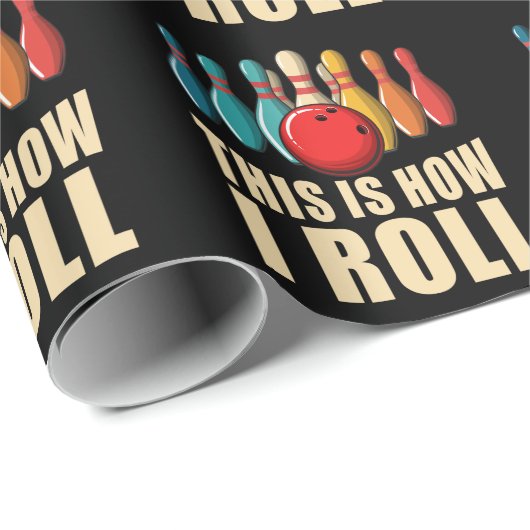 Bowling Fun Strike Lover Retro Cadeaupapier (Rol Hoek)