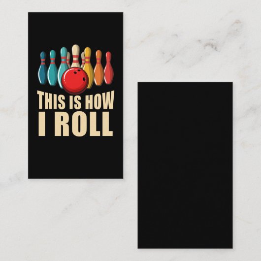 Bowling Fun Strike Lover Retro Visitekaartje (Voorkant / Achterkant)