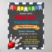 Bowling Fundraiser school sjabloon Poster (Voorkant)