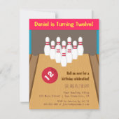 Bowling Game Birthday Party - Uitnodigingen (Voorkant)