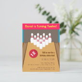 Bowling Game Birthday Party - Uitnodigingen (Staand voorkant)