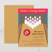 Bowling Game Birthday Party - Uitnodigingen (Voorkant / Achterkant)
