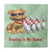 Bowling Game Dog Tegeltje (Voorkant)