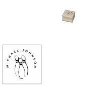 Bowling Game Pins Sport Aangepaste Naam Rubberstempel (Gestempeld)