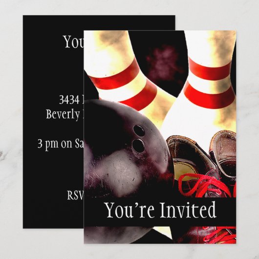 Bowling Gear Grunge Style Kaart (Voorkant / Achterkant)