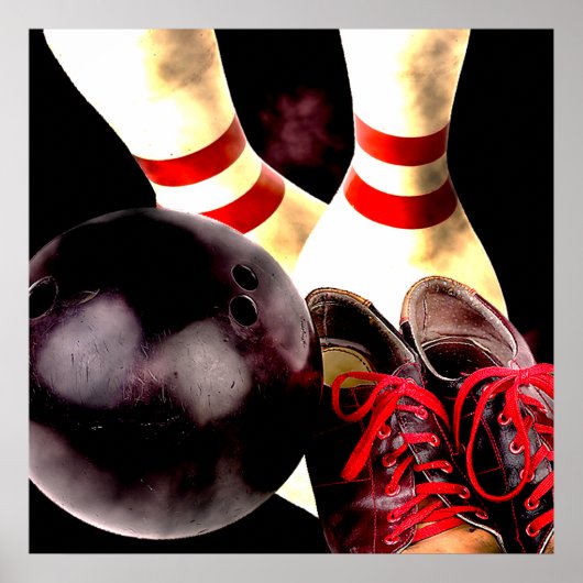 Bowling Gear Grunge Style Poster (Voorkant)