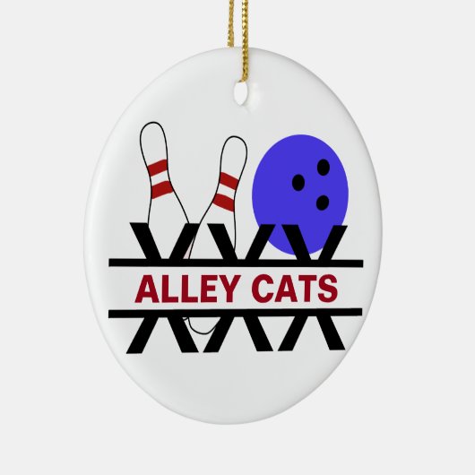 Bowling Gepersonaliseerd Keramisch Ornament (Rechts)