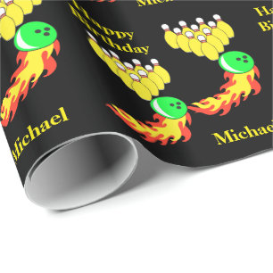 Bowling gepersonaliseerd verjaardagscadeau cadeaupapier