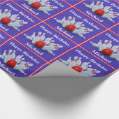 Bowling gepersonaliseerd verjaardagscadeau cadeaupapier (Hoek)