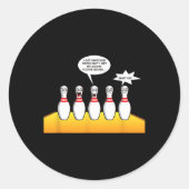 Bowling geschenken voor mannen Funny Bowler Design Ronde Sticker (Voorkant)