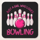 Bowling Gift For Girls Women Bowling Game Bowlers Kartonnen Onderzetters (Voorkant)