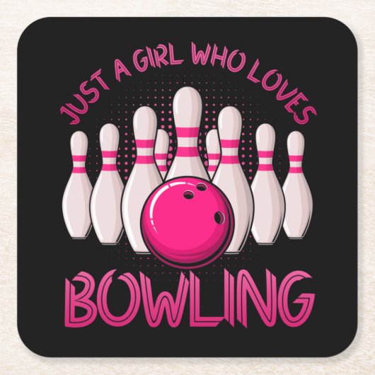 Bowling Gift For Girls Women Bowling Game Bowlers Kartonnen Onderzetters (Voorkant)