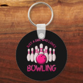 Bowling Gift for Girls Women Bowling Game Bowlers Sleutelhanger (Voorkant)