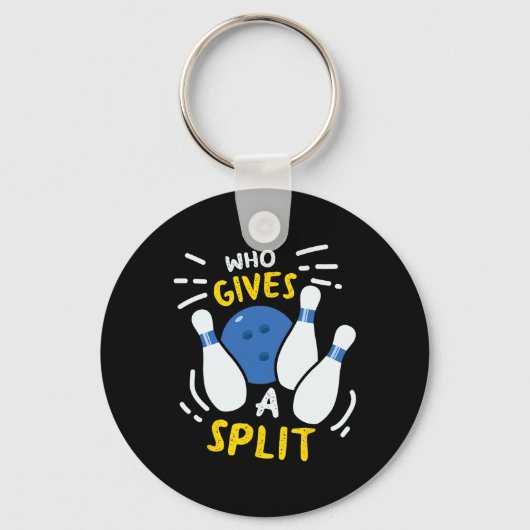 Bowling Gift Grappig die een split geeft Sleutelhanger (Voorkant)