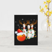 Bowling Gifts Kerstmis Bowling Kerstman Hoed Kerst Kaart (Gele Bloem)