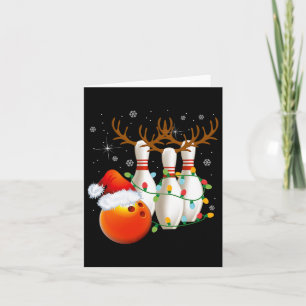 Bowling Gifts Kerstmis Bowling Kerstman Hoed Kerst Kaart