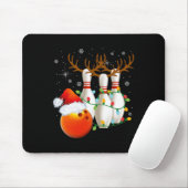 Bowling Gifts Kerstmis Bowling Kerstman Hoed Kerst Muismat (Met muis)