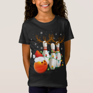 Bowling Gifts Kerstmis Bowling Kerstman Hoed Kerst T-shirt